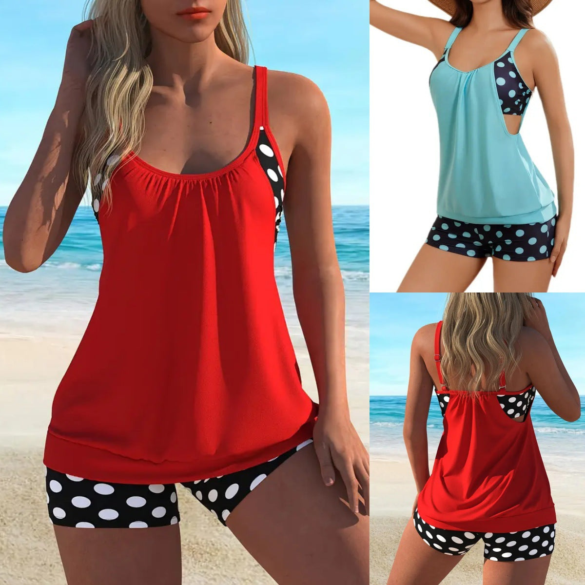 📢📢40% DE RÉDUCTION !! ⏰Ensemble bikini deux pièces à pois pour femme