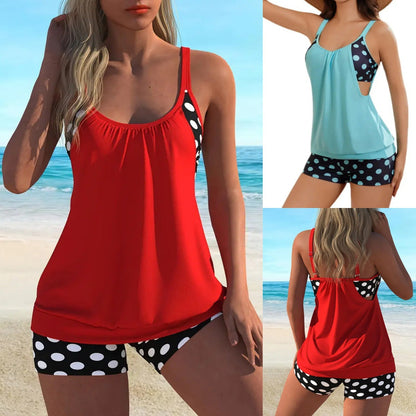 📢📢40% DE RÉDUCTION !! ⏰Ensemble bikini deux pièces à pois pour femme