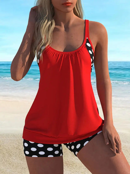 📢📢40% DE RÉDUCTION !! ⏰Ensemble bikini deux pièces à pois pour femme