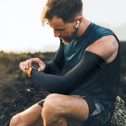 📢📢1 achetés 1 offert !! ⏰Manches de Compression Sportives Rafraîchissantes – Protection UV UPF 50+, Anti-Transpiration, Respirantes – Parfaites pour la Course, le Vélo, le Golf ou le Travail en Extérieur 🚴‍♂️🏃‍♀️