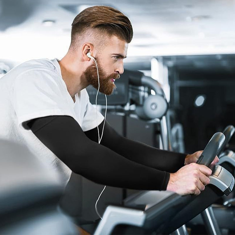 📢📢1 achetés 1 offert !! ⏰Manches de Compression Sportives Rafraîchissantes – Protection UV UPF 50+, Anti-Transpiration, Respirantes – Parfaites pour la Course, le Vélo, le Golf ou le Travail en Extérieur 🚴‍♂️🏃‍♀️
