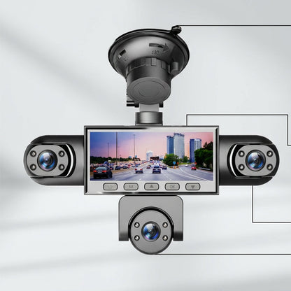 📢📢40% DE RÉDUCTION !! ⏰Caméra Embarquée HD 1080p Multi-Objectifs – 5 Angles, Vision Nocturne, Détection Collision, Surveillance Stationnement 24h/24 🚗