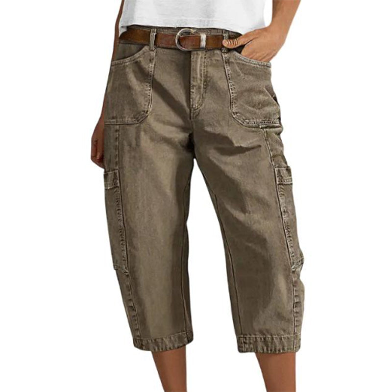 👖🪢🔧 OFFRE LIMITÉE 50% DE RÉDUCTION! Pantalons Cargo Capri Décontractés pour Femme – Plusieurs Poches Utilitaires, Longueur Courte, Coupe Large – Parfaits pour un Usage Quotidien, les Voyages ou les Promenades en Plein Air 🌿☀️