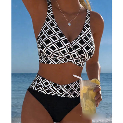 👙 50% DE RÉDUCTION 🌊 Ensemble bikini deux pièces taille haute femme – Soutien-gorge à coques & shorty assorti – Tissu extensible, séchage rapide – parfait pour la plage, la piscine ou les vacances ☀️