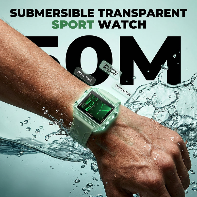 ⌚️💧🌟 OFFRE LIMITÉE 50% DE RÉDUCTION! Montre Numérique Transparente et Étanche – Design Transparent, Léger, Affichage LED Clair – Parfaite pour la Salle de Sport, le Bureau ou les Sorties Nocturnes 🏋️‍♂️💼🌙