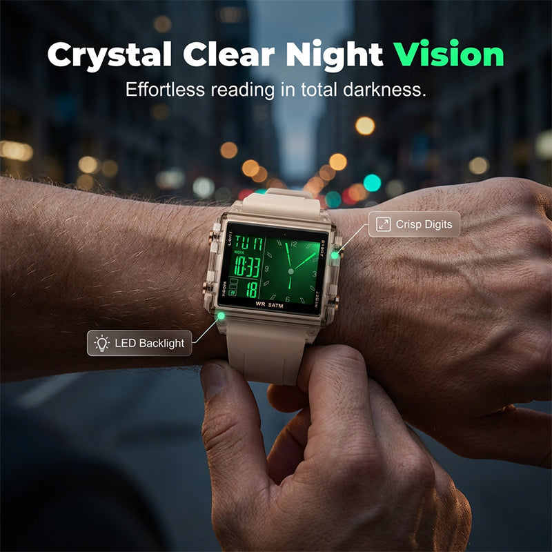 ⌚️💧🌟 OFFRE LIMITÉE 50% DE RÉDUCTION! Montre Numérique Transparente et Étanche – Design Transparent, Léger, Affichage LED Clair – Parfaite pour la Salle de Sport, le Bureau ou les Sorties Nocturnes 🏋️‍♂️💼🌙
