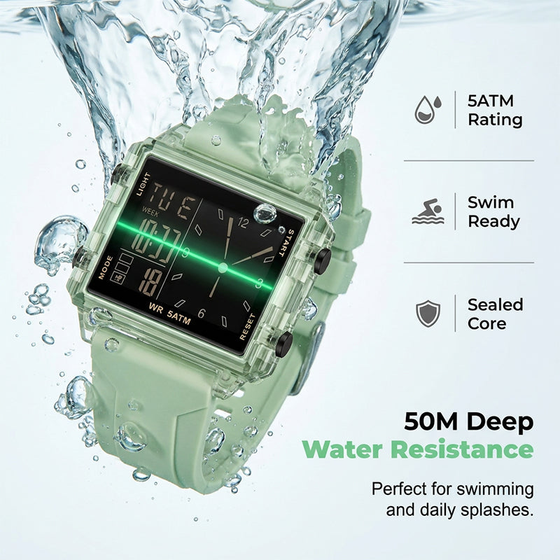 ⌚️💧🌟 OFFRE LIMITÉE 50% DE RÉDUCTION! Montre Numérique Transparente et Étanche – Design Transparent, Léger, Affichage LED Clair – Parfaite pour la Salle de Sport, le Bureau ou les Sorties Nocturnes 🏋️‍♂️💼🌙