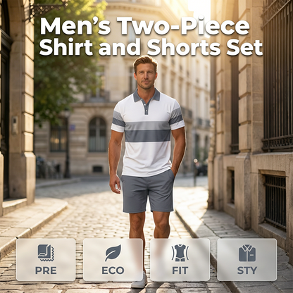 📢📢 -60% ⏰ Ensemble deux pièces homme : chemise et short