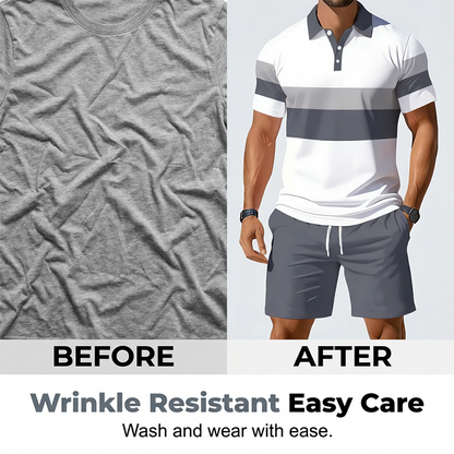 📢📢 -60% ⏰ Ensemble deux pièces homme : chemise et short
