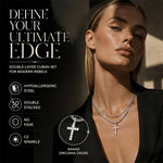 📢📢50 % DE RÉDUCTION !! ⏰Collier à chaîne croisée double rangée