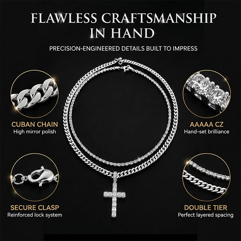 📢📢50 % DE RÉDUCTION !! ⏰Collier à chaîne croisée double rangée