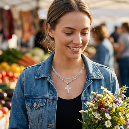 📢📢50 % DE RÉDUCTION !! ⏰Collier à chaîne croisée double rangée
