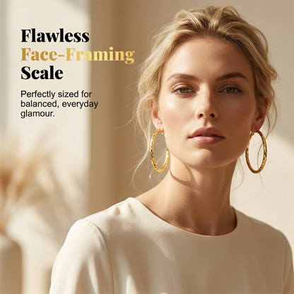 📢📢50 % DE RÉDUCTION !! ⏰Créoles Texturées Minimalistes pour Femme – Bijoux Ronds Statement