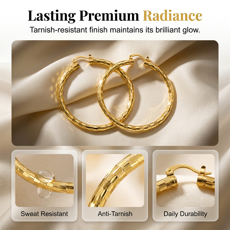📢📢50 % DE RÉDUCTION !! ⏰Créoles Texturées Minimalistes pour Femme – Bijoux Ronds Statement