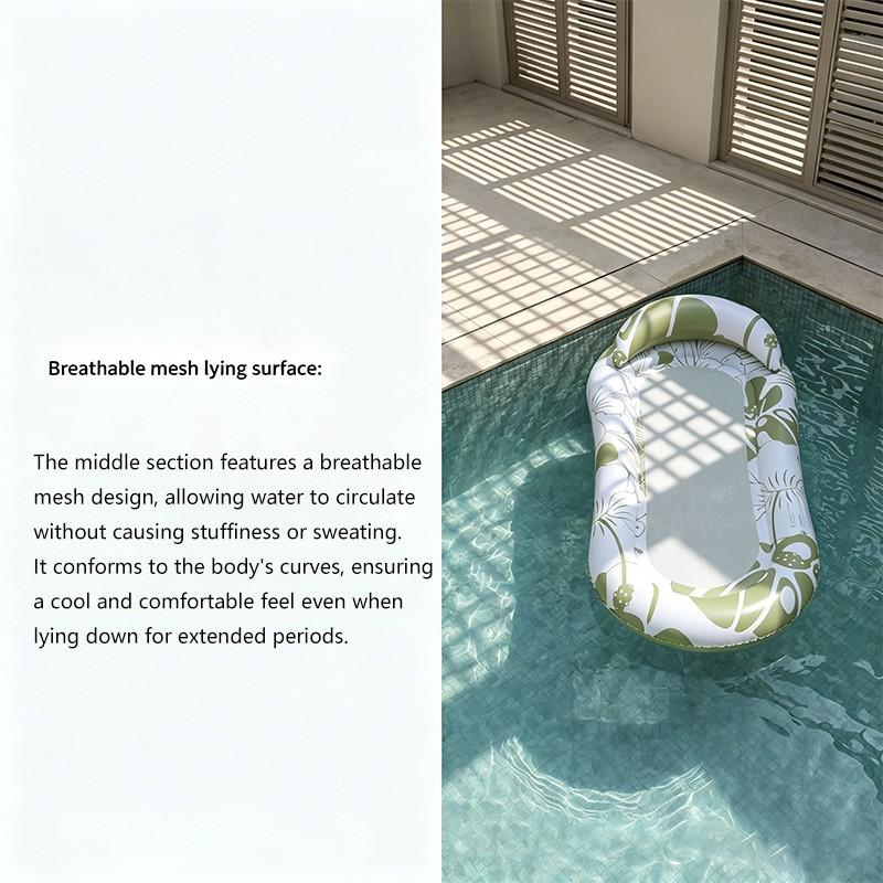 📢📢60 % DE RÉDUCTION !! ⏰Hamac Flottant Gonflable pour Piscine avec Centre en Filet – Confort & Fraîcheur pour l'Été