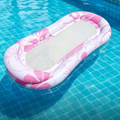 📢📢60 % DE RÉDUCTION !! ⏰Hamac Flottant Gonflable pour Piscine avec Centre en Filet – Confort & Fraîcheur pour l'Été