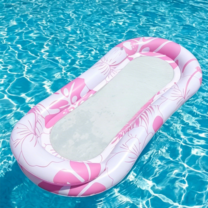 📢📢60 % DE RÉDUCTION !! ⏰Hamac Flottant Gonflable pour Piscine avec Centre en Filet – Confort & Fraîcheur pour l'Été