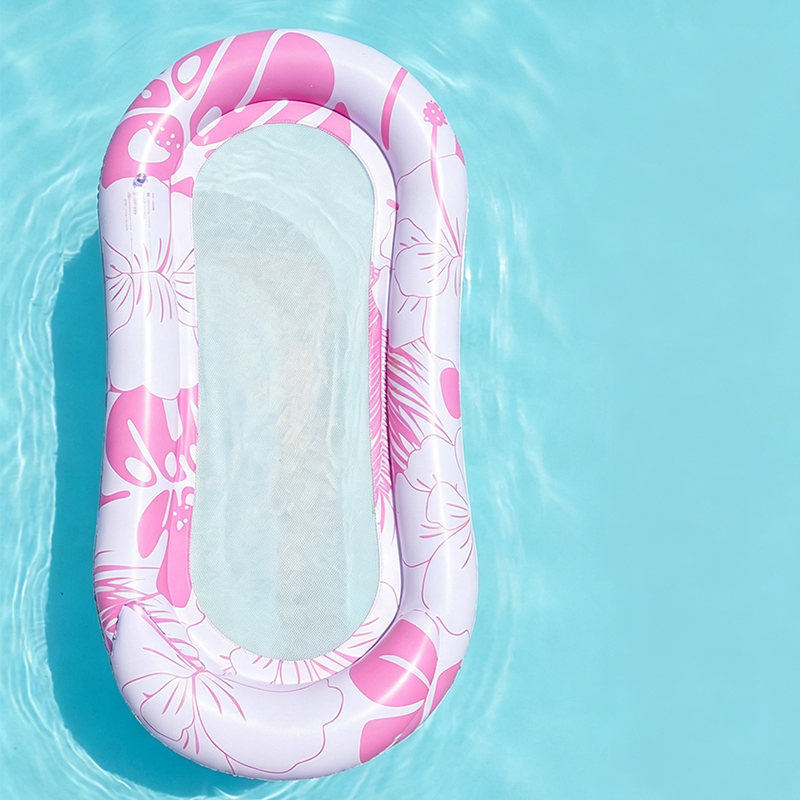 📢📢60 % DE RÉDUCTION !! ⏰Hamac Flottant Gonflable pour Piscine avec Centre en Filet – Confort & Fraîcheur pour l'Été