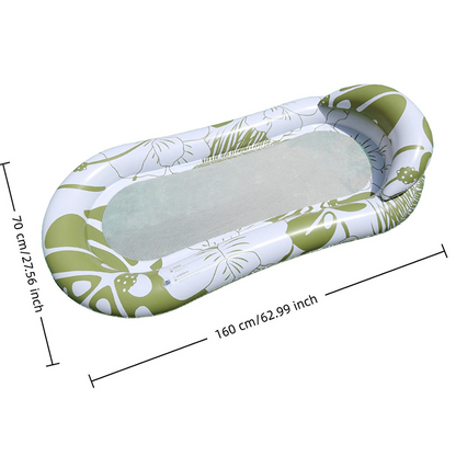 📢📢60 % DE RÉDUCTION !! ⏰Hamac Flottant Gonflable pour Piscine avec Centre en Filet – Confort & Fraîcheur pour l'Été