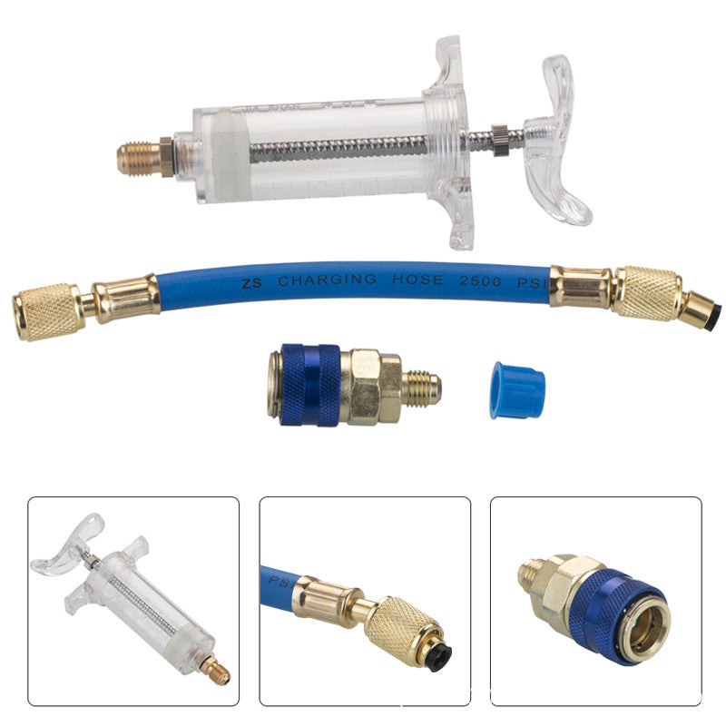 📢📢40 % DE RÉDUCTION !! ⏰Injecteur Colorant & Huile Climatisation Auto – Laiton Premium Haute Résistance, Tuyau 2500 PSI, Raccord Rapide R134a, Corps Transparent Gradué · 230g ✨