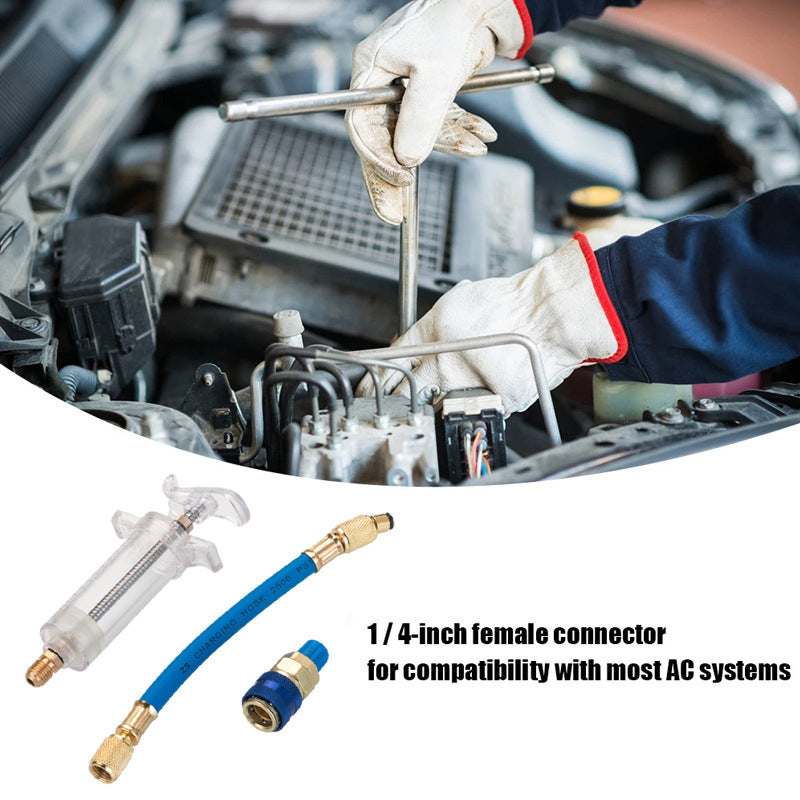 📢📢40 % DE RÉDUCTION !! ⏰Injecteur Colorant & Huile Climatisation Auto – Laiton Premium Haute Résistance, Tuyau 2500 PSI, Raccord Rapide R134a, Corps Transparent Gradué · 230g ✨
