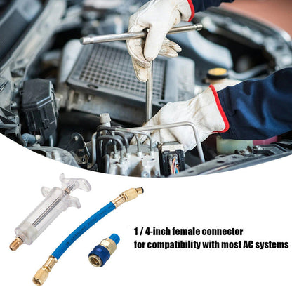 📢📢40 % DE RÉDUCTION !! ⏰Injecteur Colorant & Huile Climatisation Auto – Laiton Premium Haute Résistance, Tuyau 2500 PSI, Raccord Rapide R134a, Corps Transparent Gradué · 230g ✨