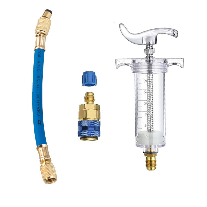 📢📢40 % DE RÉDUCTION !! ⏰Injecteur Colorant & Huile Climatisation Auto – Laiton Premium Haute Résistance, Tuyau 2500 PSI, Raccord Rapide R134a, Corps Transparent Gradué · 230g ✨