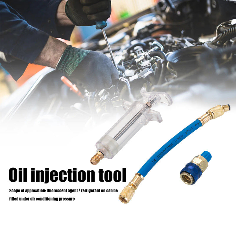 📢📢40 % DE RÉDUCTION !! ⏰Injecteur Colorant & Huile Climatisation Auto – Laiton Premium Haute Résistance, Tuyau 2500 PSI, Raccord Rapide R134a, Corps Transparent Gradué · 230g ✨