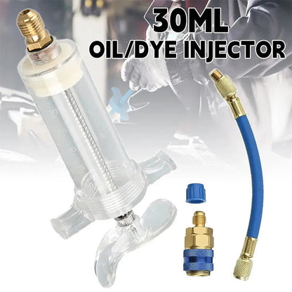 📢📢40 % DE RÉDUCTION !! ⏰Injecteur Colorant & Huile Climatisation Auto – Laiton Premium Haute Résistance, Tuyau 2500 PSI, Raccord Rapide R134a, Corps Transparent Gradué · 230g ✨