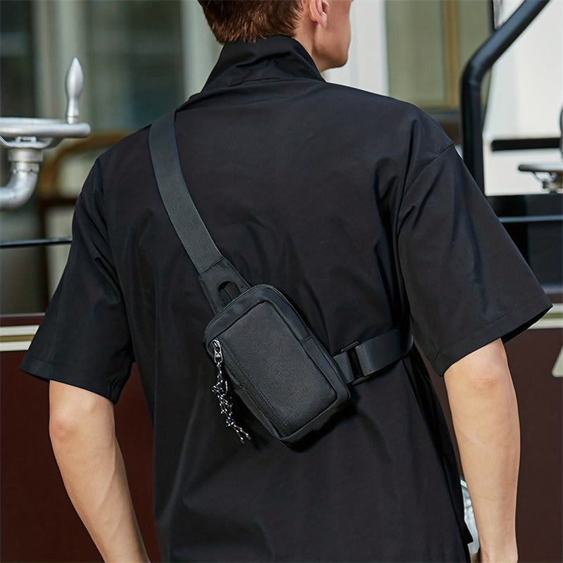 📢📢40 % DE RÉDUCTION !! ⏰Sac Bandoulière Homme Urban Commuter – Tissu Polyester Résistant Eau, Compartiments Organisés Passeport Téléphone Clés, Sangle Réglable 3 Ports · Ultraléger · Noir ✨