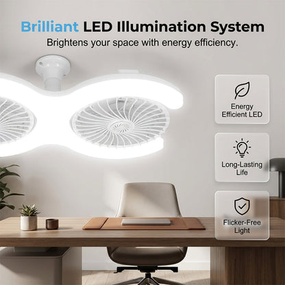 💡🌀 -40% ! Ventilateur de plafond LED double tête – 2 têtes indépendantes, 3 vitesses et télécommande – Idéal pour les grandes pièces ✨