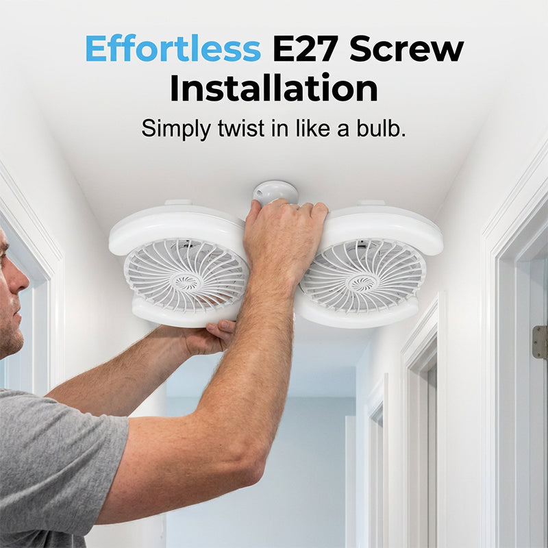 💡🌀 -40% ! Ventilateur de plafond LED double tête – 2 têtes indépendantes, 3 vitesses et télécommande – Idéal pour les grandes pièces ✨