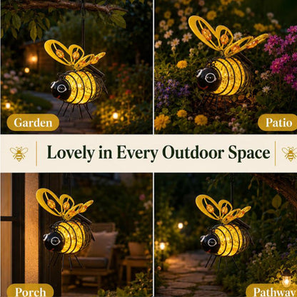 🐝🌸 PROMO FLASH 50% ! Lumière Abeille Solaire Suspendue – Métal, Allumage Auto Crépuscule, Résiste Intempéries, 6-12h d'Éclairage, Idéale Jardin & Balcon 🏡✨