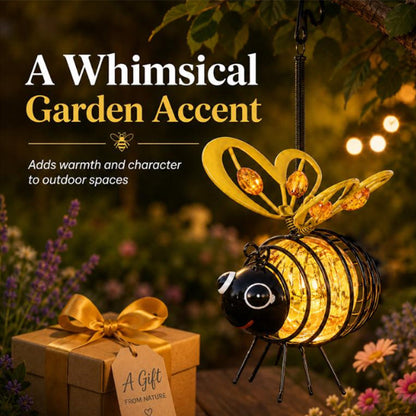 🐝🌸 PROMO FLASH 50% ! Lumière Abeille Solaire Suspendue – Métal, Allumage Auto Crépuscule, Résiste Intempéries, 6-12h d'Éclairage, Idéale Jardin & Balcon 🏡✨