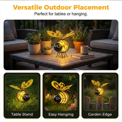 🐝🌸 PROMO FLASH 50% ! Lumière Abeille Solaire Suspendue – Métal, Allumage Auto Crépuscule, Résiste Intempéries, 6-12h d'Éclairage, Idéale Jardin & Balcon 🏡✨