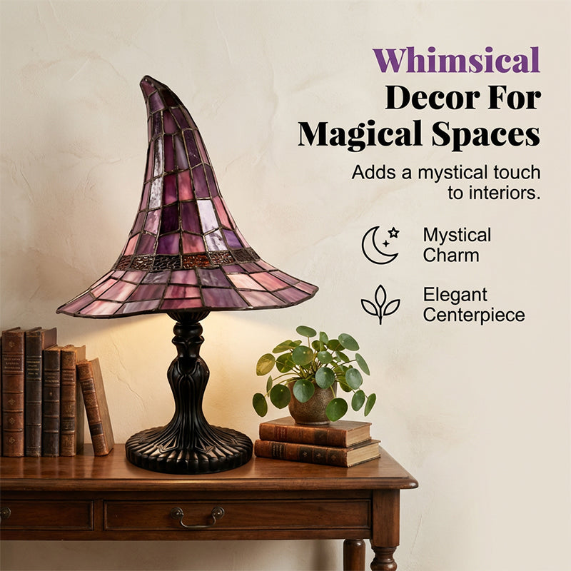 📢📢40% DE RÉDUCTION !! ⏰Lampe Sorcière en Vitrail à l'Ambiance Enchanteresse