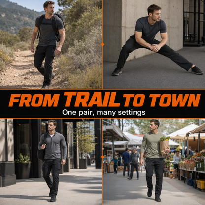 👖🔄🏃 OFFRE LIMITÉE 50% DE RÉDUCTION! Pantalon Cargo Extensible et Respirant pour Homme – Ceinture Élastique, Tissu 4-Directions Extensible, Bouge avec Vous – Parfait pour le Travail, les Voyages ou les Aventures du Week-end 🧳🌲