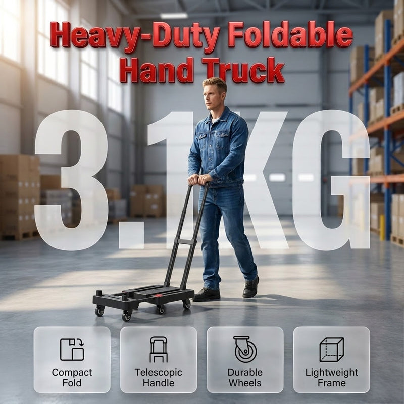 📢📢40% DE RÉDUCTION !! ⏰ Chariot pliable | Capacité de charge de 150 kg 💪 | Roulettes silencieuses en PU 🔇 | Poignée télescopique et verrou de sécurité 🔒 | Structure compacte et peu encombrante 📦