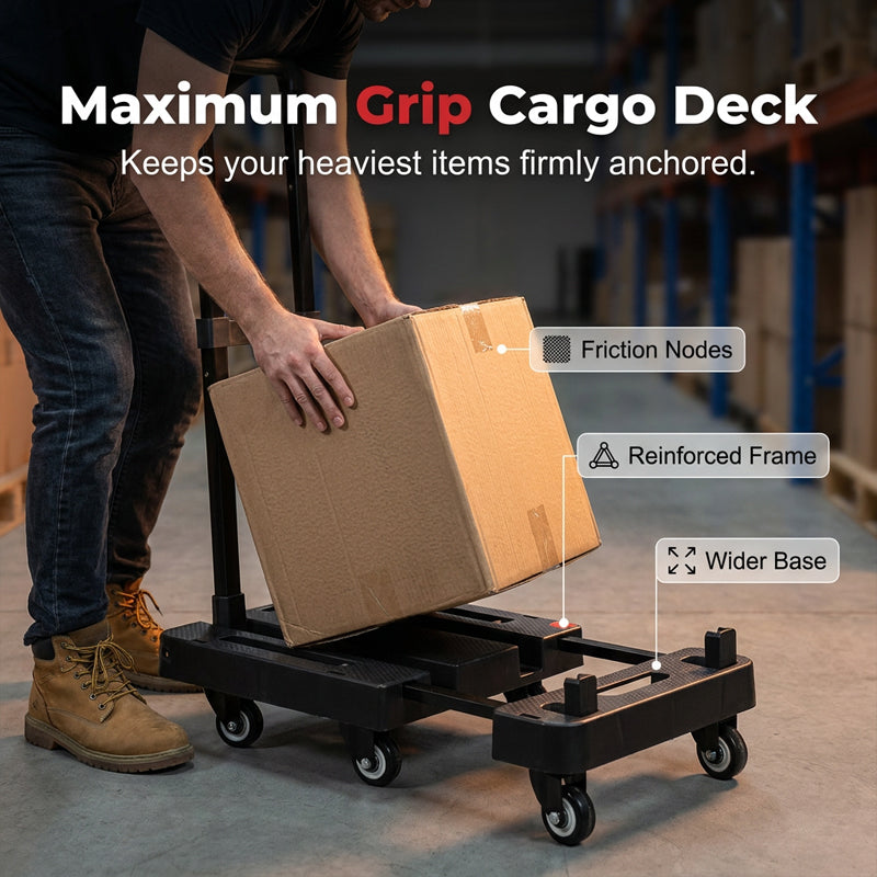 📢📢40% DE RÉDUCTION !! ⏰ Chariot pliable | Capacité de charge de 150 kg 💪 | Roulettes silencieuses en PU 🔇 | Poignée télescopique et verrou de sécurité 🔒 | Structure compacte et peu encombrante 📦