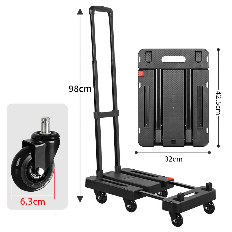 📢📢40% DE RÉDUCTION !! ⏰ Chariot pliable | Capacité de charge de 150 kg 💪 | Roulettes silencieuses en PU 🔇 | Poignée télescopique et verrou de sécurité 🔒 | Structure compacte et peu encombrante 📦