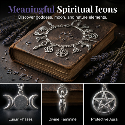 📢📢40% DE RÉDUCTION !! ⏰ Bracelet vintage paganiste à breloques – Symboles spirituels & finition antique – Parfait pour le style bohème – ajoute une touche mystique à votre quotidien 🌙🌿