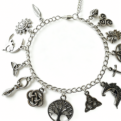 📢📢40% DE RÉDUCTION !! ⏰ Bracelet vintage paganiste à breloques – Symboles spirituels & finition antique – Parfait pour le style bohème – ajoute une touche mystique à votre quotidien 🌙🌿