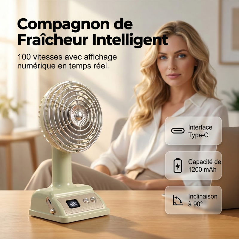 📢📢50% DE RÉDUCTION !! ⏰Ventilateur de bureau portable