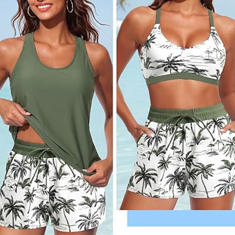 🌸🦋✨ -50% ! Ensemble tankini élégant – Coupe flatteuse, imprimé tendance.