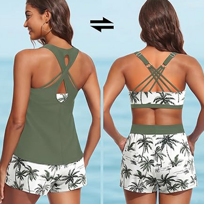 🌸🦋✨ -50% ! Ensemble tankini élégant – Coupe flatteuse, imprimé tendance.