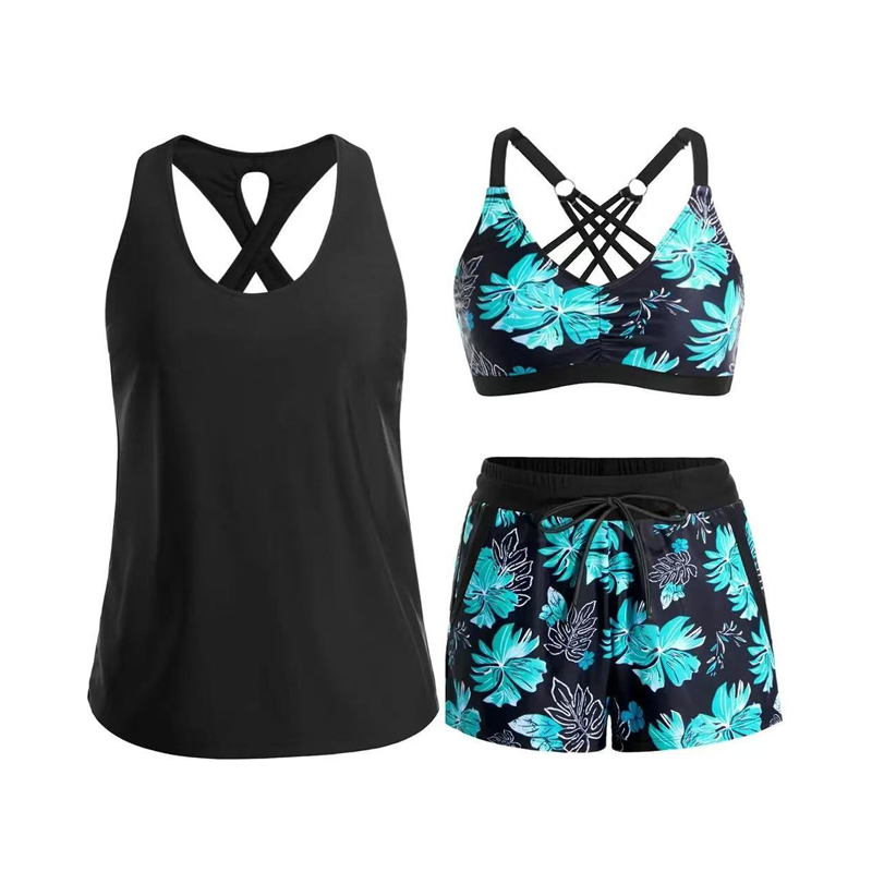 🌸🦋✨ -50% ! Ensemble tankini élégant – Coupe flatteuse, imprimé tendance.