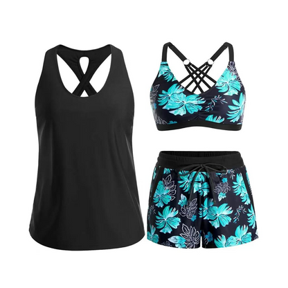 🌸🦋✨ -50% ! Ensemble tankini élégant – Coupe flatteuse, imprimé tendance.