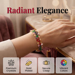 📢📢40% DE RÉDUCTION !! ⏰ Bracelet tennis multicolore élégant pour femme – Strass & finition dorée – Lumineux, raffiné & polyvalent – parfait pour le quotidien ou les occasions spéciales ✨💖🌿