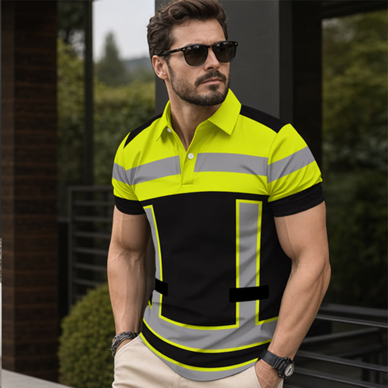 📢📢50 % DE RÉDUCTION !!⏰Chemise manches courtes réfléchissante haute visibilité pour homme