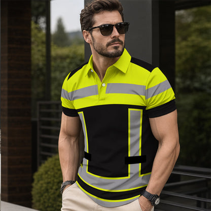 📢📢50 % DE RÉDUCTION !!⏰Chemise manches courtes réfléchissante haute visibilité pour homme